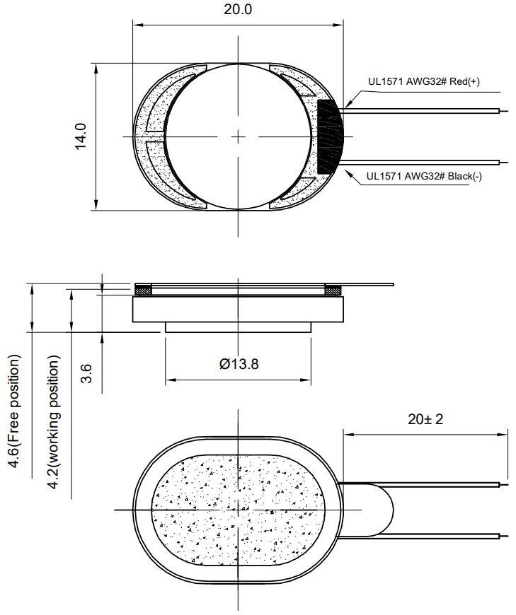 Speaker KP2014SP4F800 Product Dimension